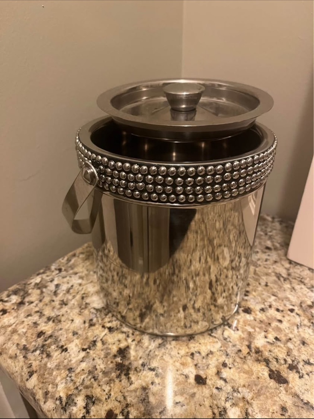 Cynthia Rowley Silver Stud-Trim Stainless Ice Bucket